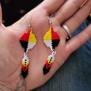 Handmade medicine ball native earrings